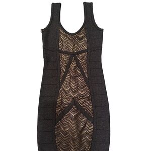 Black and Gold Sleeveless Dress